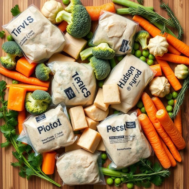 Fresh ingredients for comparing Findus and Bonduelle.