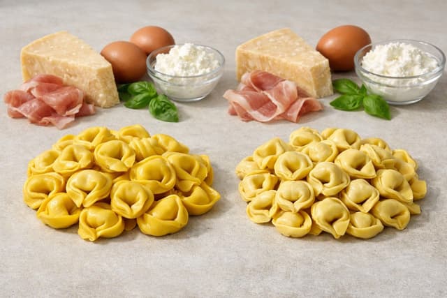 Confronto tra Rana e Buitoni con ingredienti freschi.